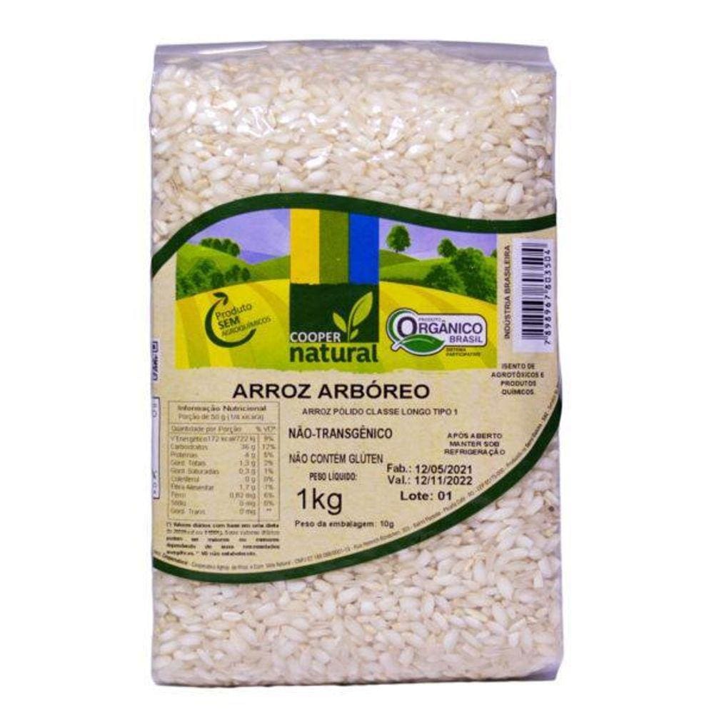 Kit 3X: Arroz Arbóreo Polido Orgânico Coopernatural 1Kg