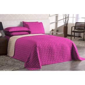Cobre Leito Constantini 3 Peças Queen Dupla Face Pink/Palha