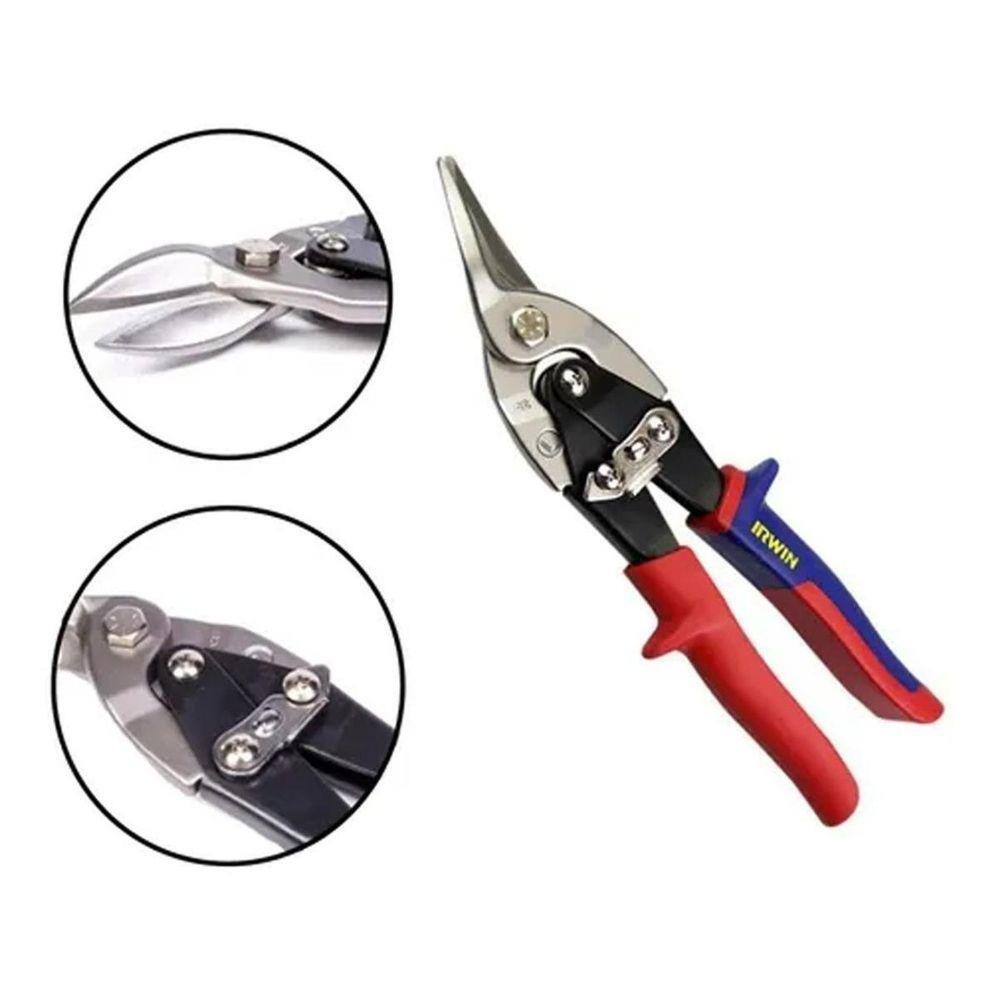 Tesoura Cortar Chapa Tipo Aviacao Retor Curvo Irwin 10