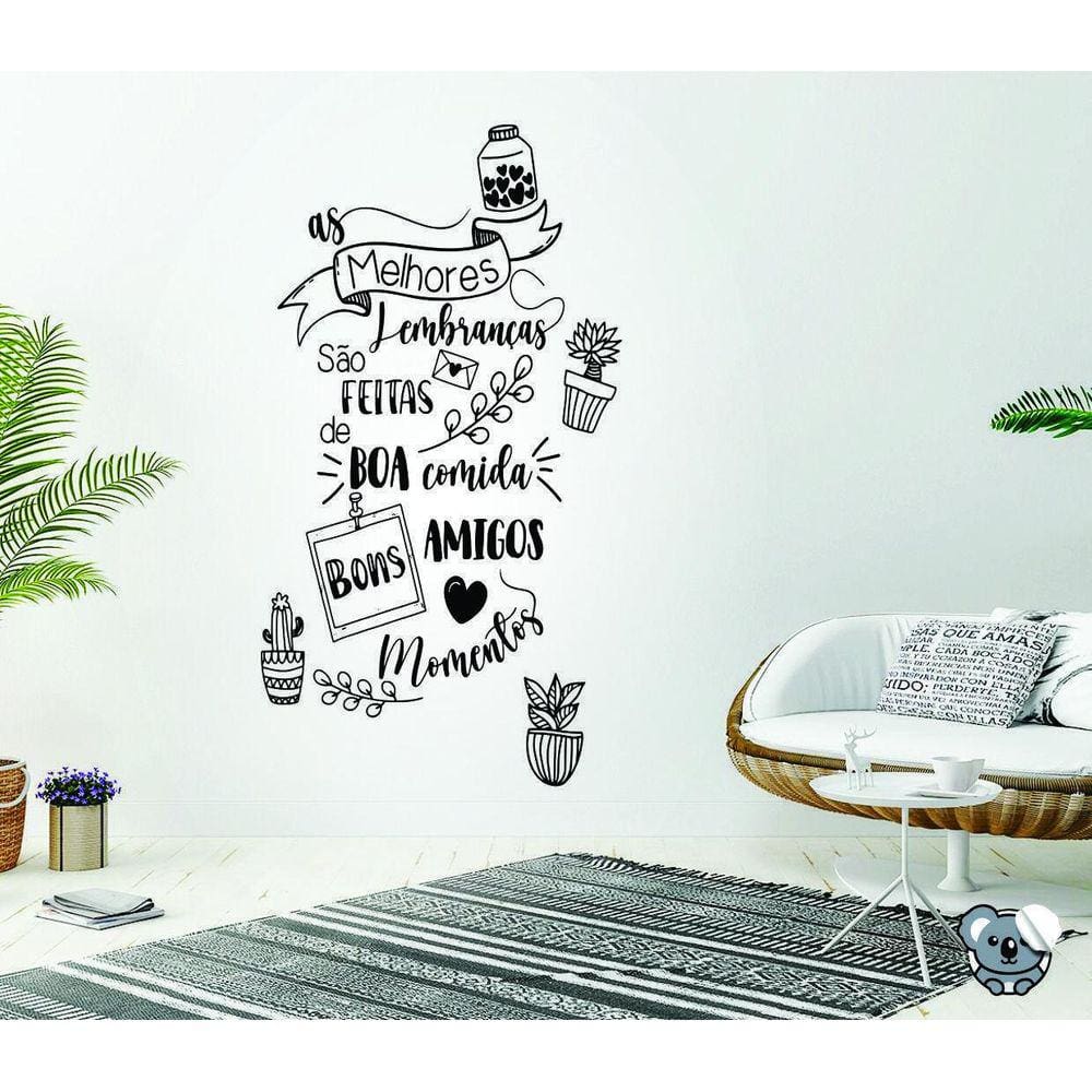 Adesivo De Parede Frase As Melhores Lembranças 1,00X45Cm