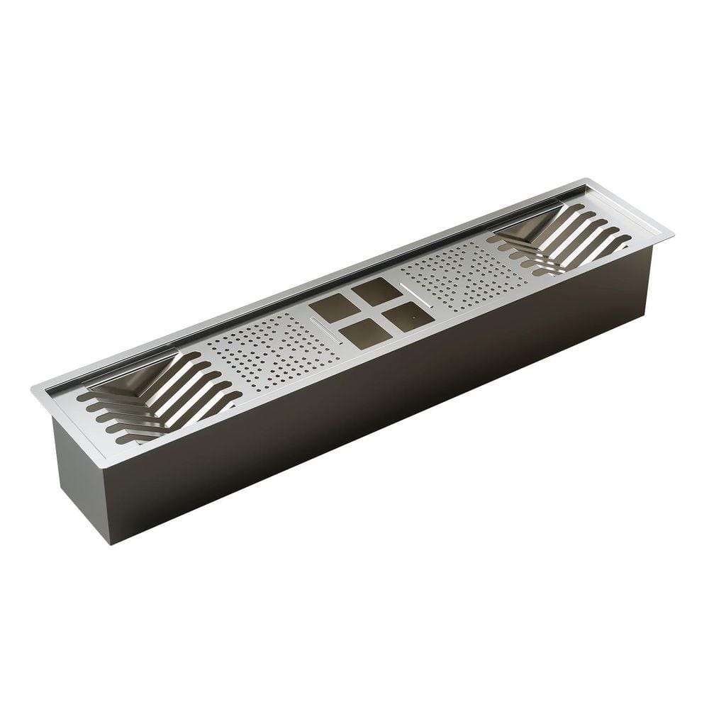 Calha Inox Slim 83X17Cm Úmida Pratos Talheres Copos - Ludrio