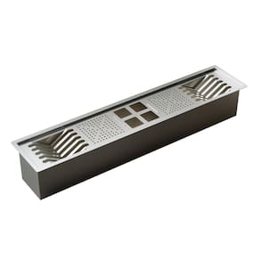 Calha Inox Slim 83X17Cm Úmida Pratos Talheres Copos - Ludrio