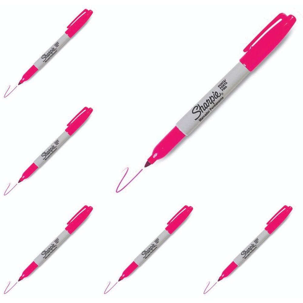 Caneta Sharpie Magenta   Rosa   - Kit com 6 Canetas