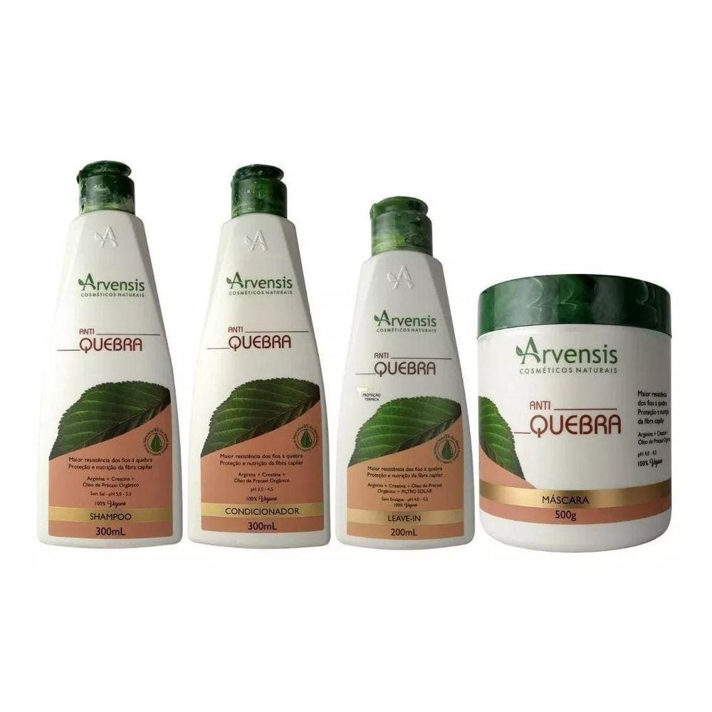 Kit Arvensis Antiquebra Shampoo Cond Leave-In Mascara 500G