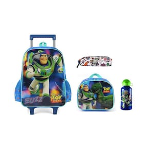 Kit Toy Story Mochila Rodinha + Lancheira + Estojo + Garrafa