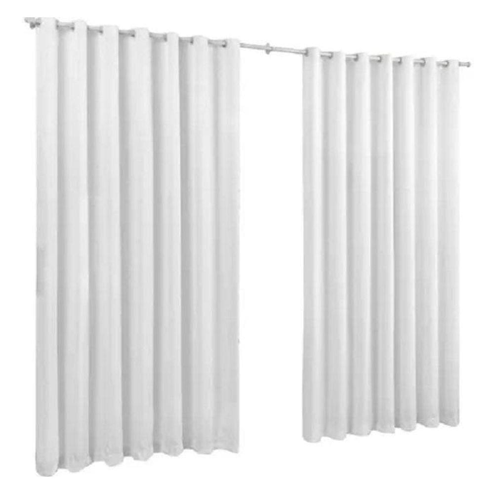 Cortina De Microfibra 6,00X2,80 Branco Ilhós Cromado