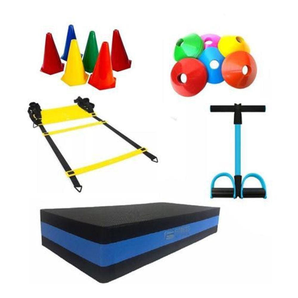 Kit Funcional Com 13 Ítens Step+ Escada+Prato+Cone+Extensor