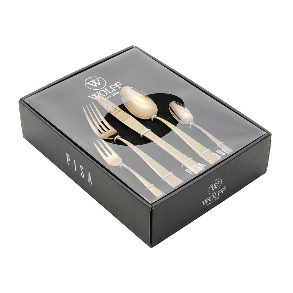 Faqueiro 30 Peças Aço Inox Pisa Dourado - Wolff