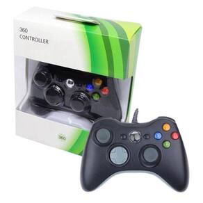 Kit 2 Controle Com Fio Xbox 360 E Pc Slim Joystick