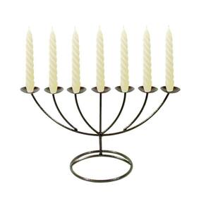 Menorah Castiçal 7 Braços Velas brancas 32 cm X 19cm Velitas