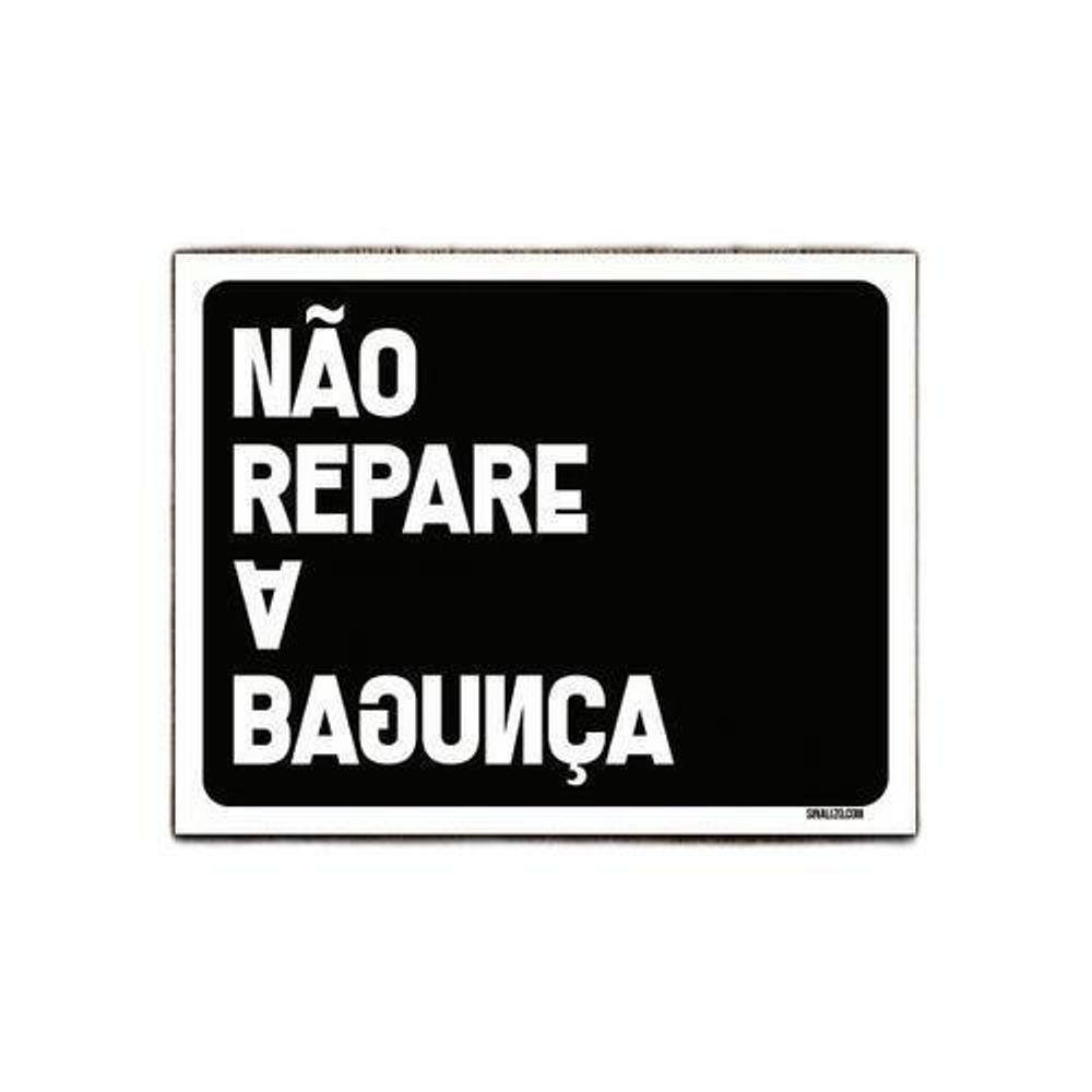 Kit 5 Placas Decorativa - Não Repare A Bagunça