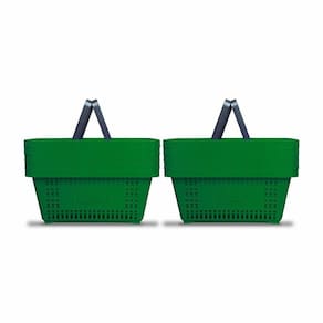 10 Cestos Compras Plástica D100 Cód. 3000 Verde Supermercado