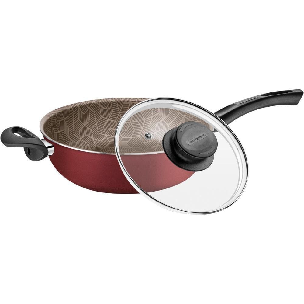 Fritadeira Funda 26Cm Tramontina Alumínio Vermelho 3,6L