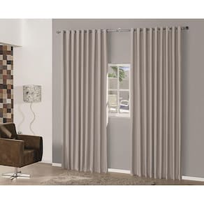 Cortina Blackout Em Tecido 5,00X2,80 Corta Luz Ilhos Bege