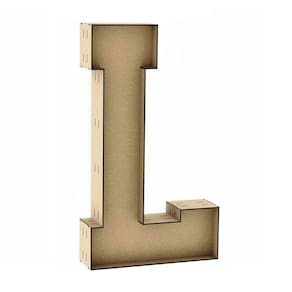 Letra Caixa Grande L Mdf 90Cm De Altura Decoração Festa