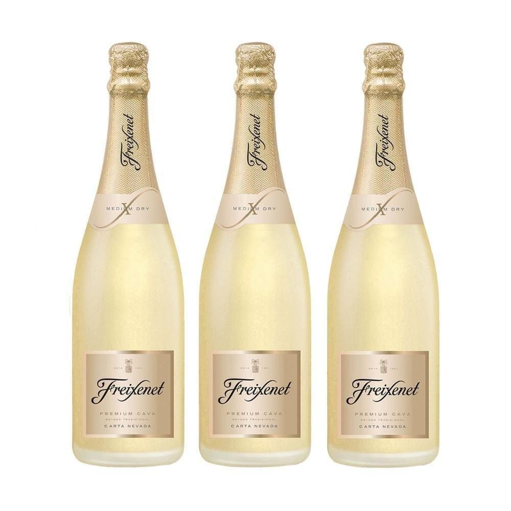 Cava Freixenet Carta Nevada Semi Seco 750Ml Kit 03 Unidades