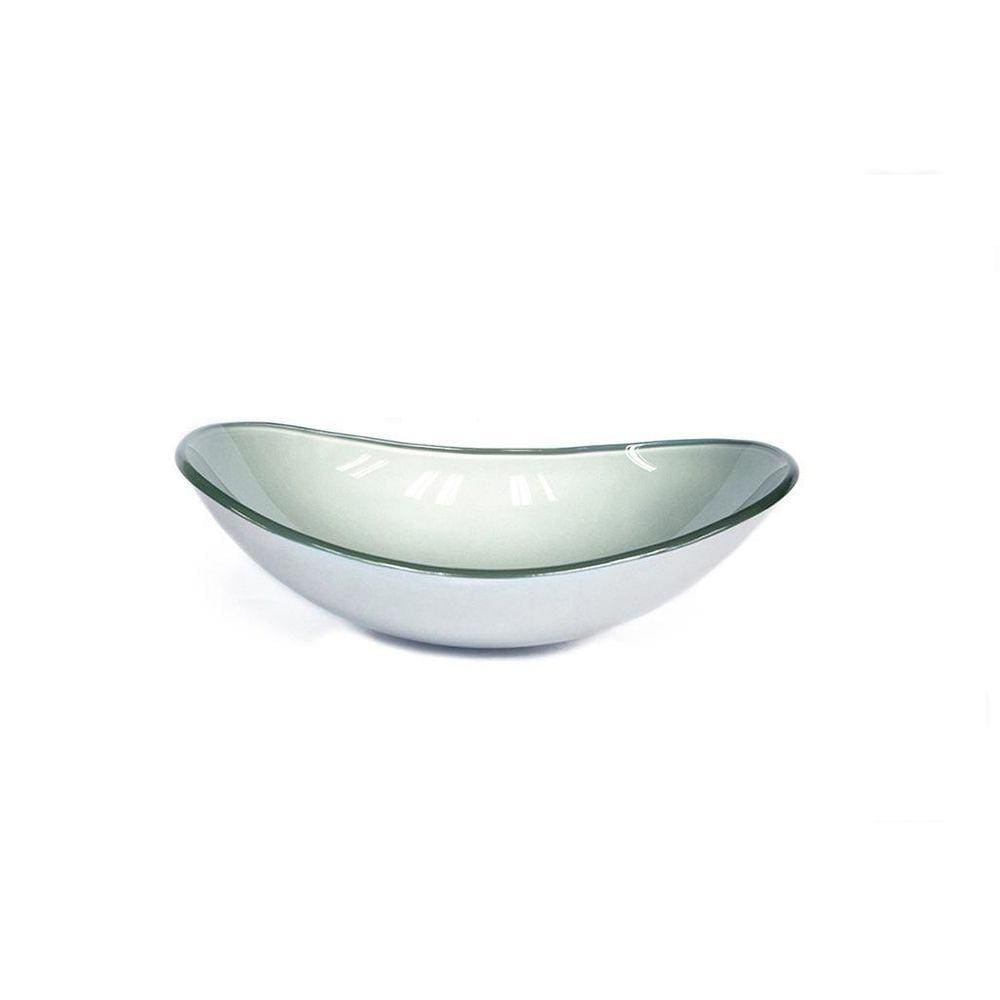 Cuba De Vidro Oval 55Cm Prata