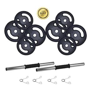 Kit 20Kg Anilha/ Halteres De Ferro Premium + Barra Oca