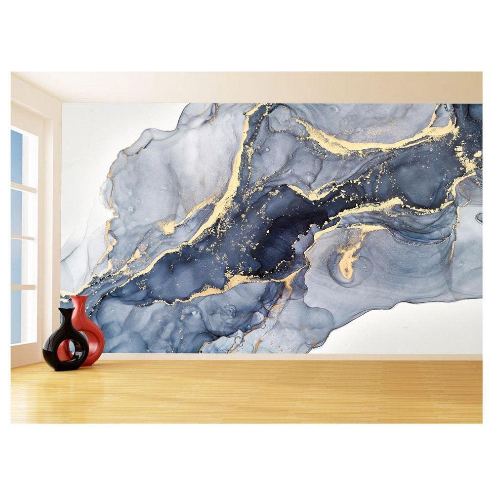 Papel De Parede 3D Geométrico Mármore Tinta Cor 3,5M Gmt117