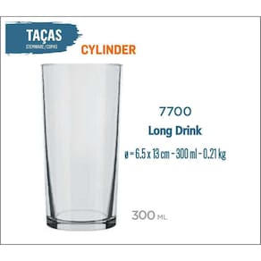 24 Copos Cylinder 300Ml - Long Drink