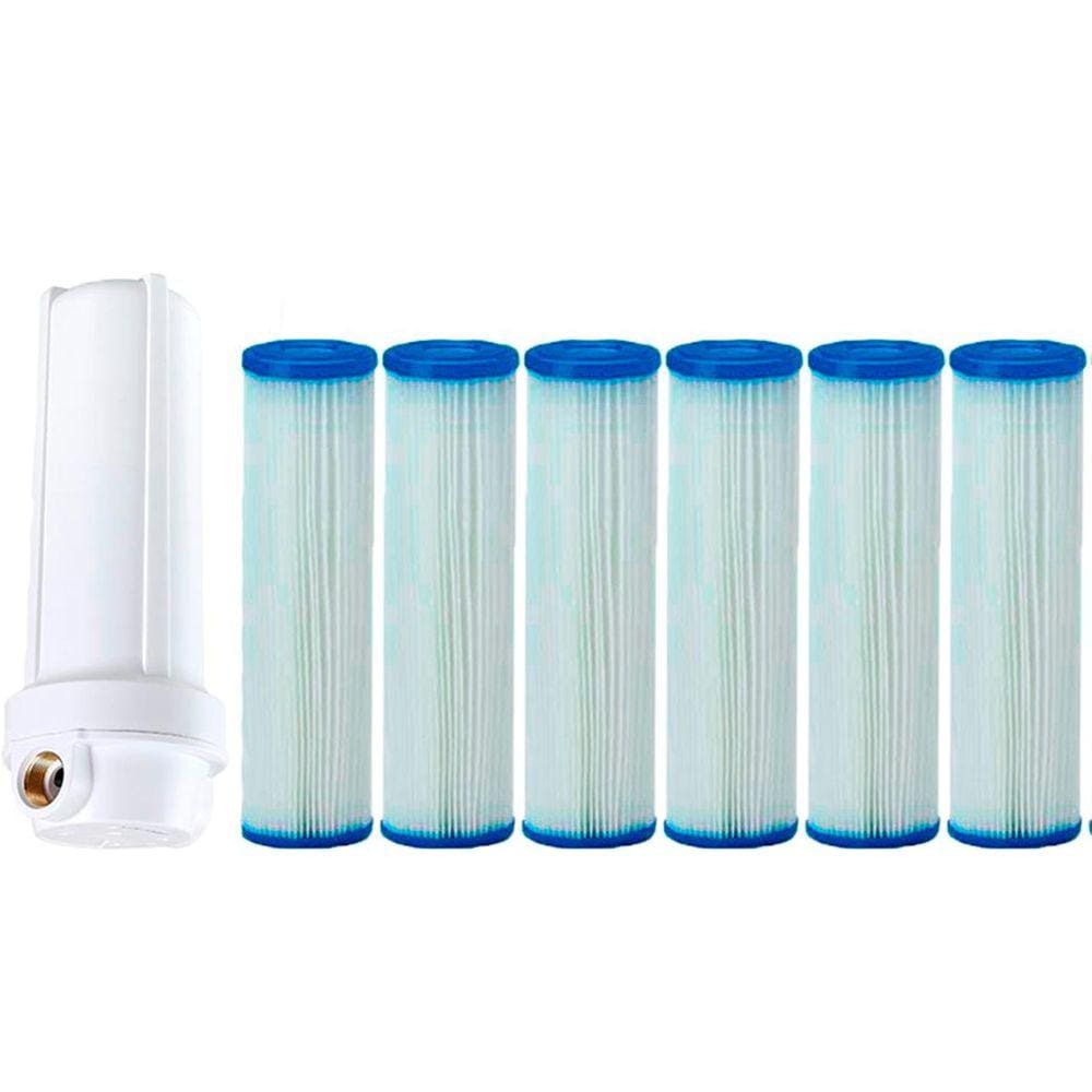 Kit Filtro Água Caixa Da Água, Com 6 Refil Lavável 5Micra