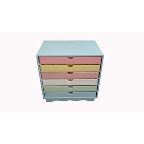Organizador com 06 Gavetas - Colorido-Externo Azul