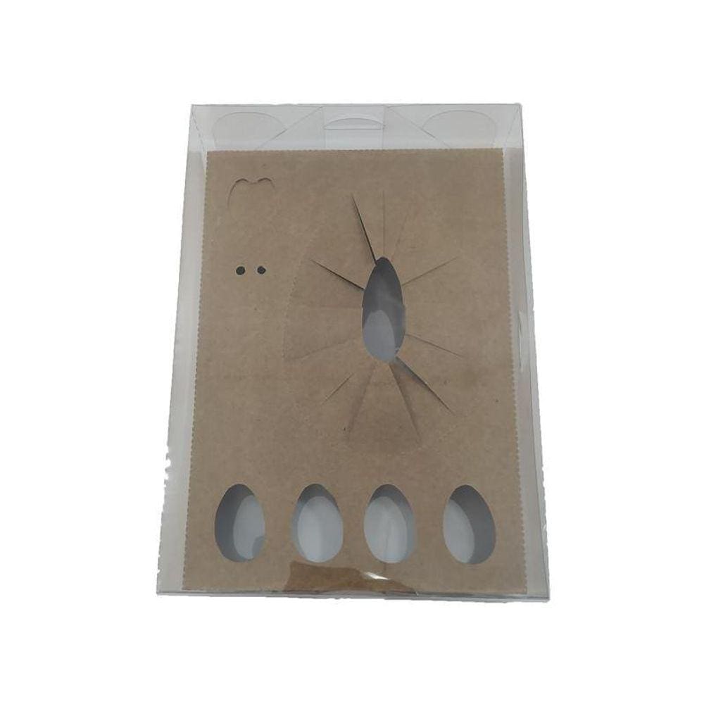 Embala Cristal Caixa Para Ovo De Colher 350G Ovinhos Kraft