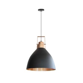 Pendente Industrial Preto Fosco Cobre 1,20M Bivolt