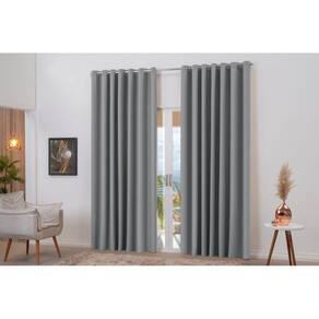 Cortina Seis Metros Blackout Cinza Escuro Sala Quarto