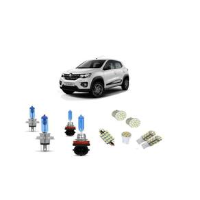 Farol Kwid 2017 2018 2019 Kit Lâmpadas Leds Super Brancas