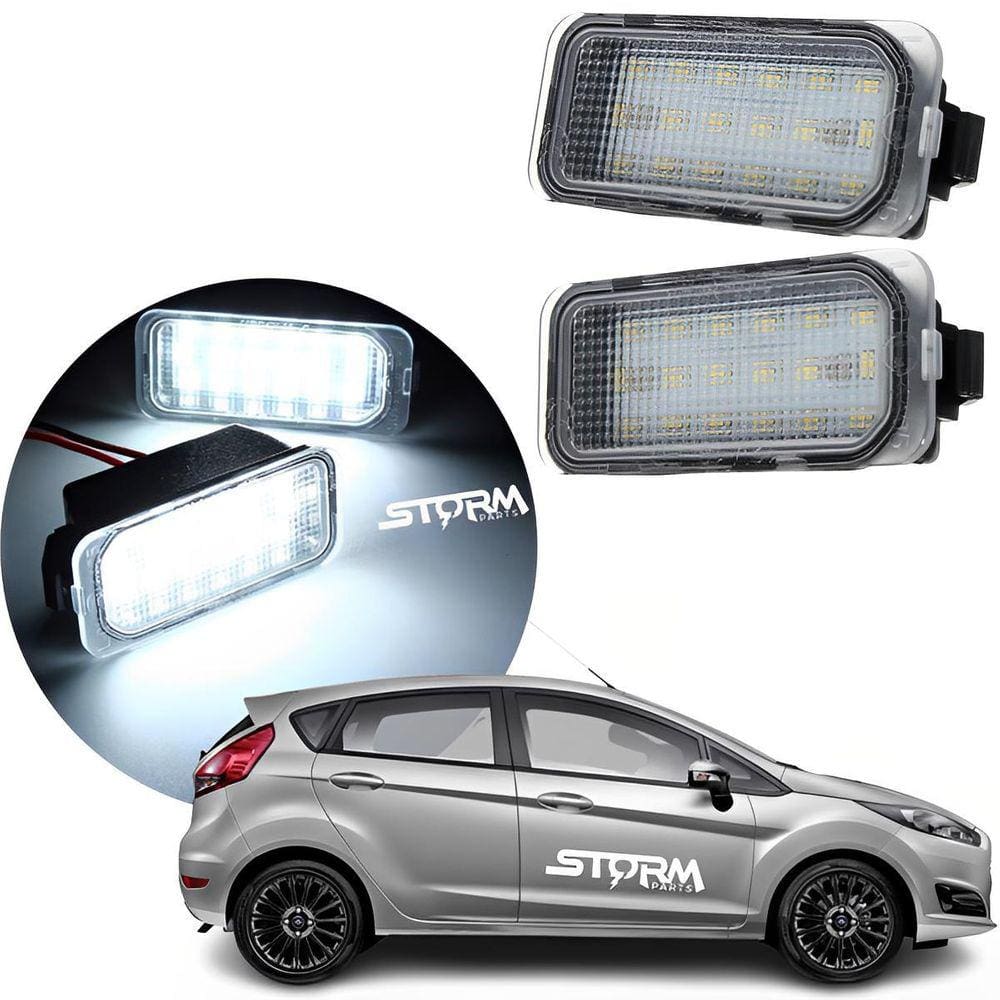 Kit Luz De Placa Ford New Fiesta Par Lâmpadas Led Cor Branca