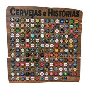 Porta Tampinhas Modelo Rustic - Cervejas Histórias - 150 Un
