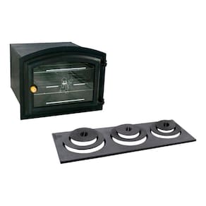 Forno Frente Ferro Fundido Corpo Aço + Chapa 3 F Com Redução
