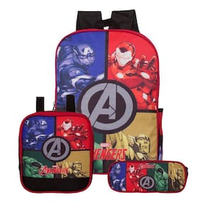 Mochila Masculina Vingadores De Costas + Lancheira Escolar