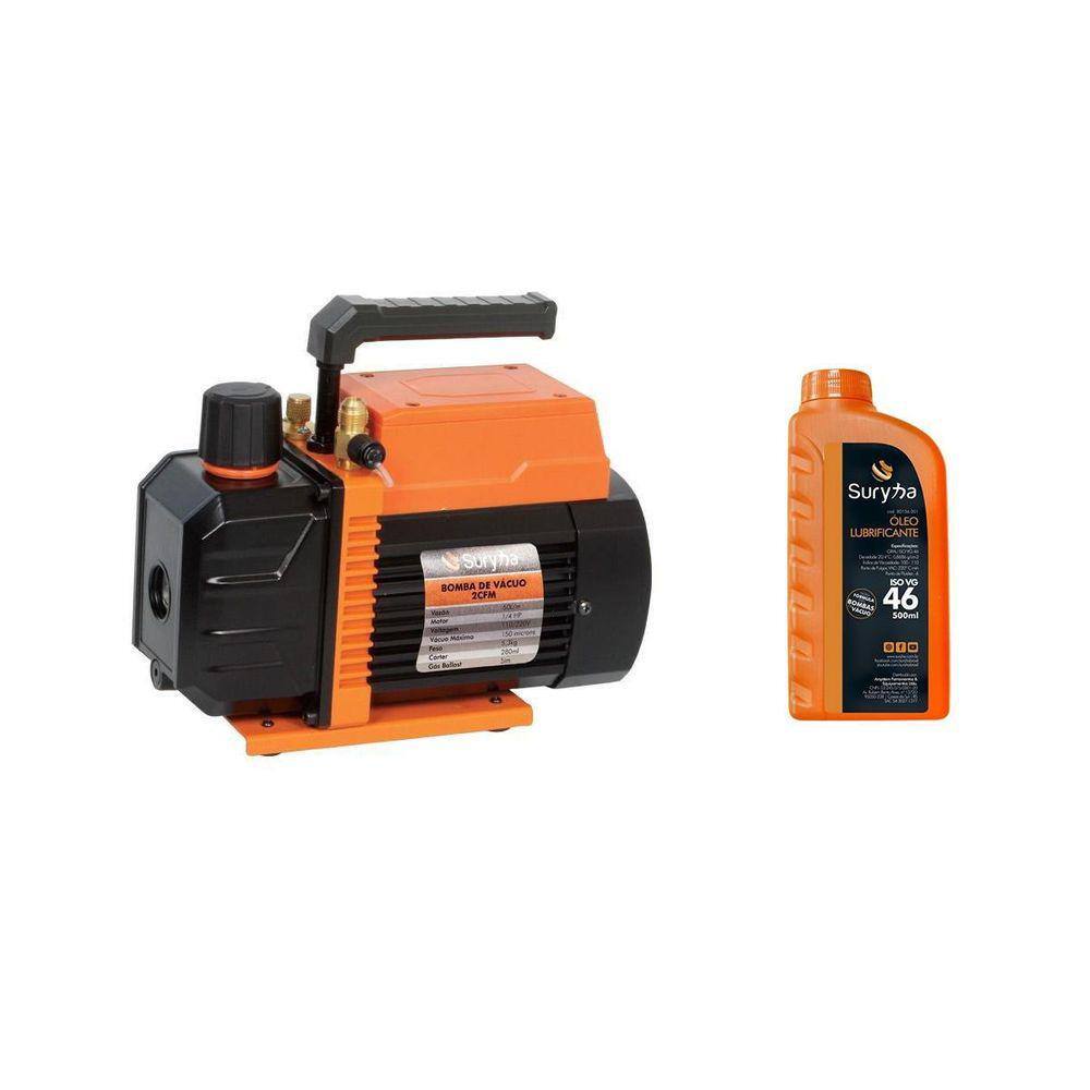Bomba De Vácuo Mono Estágio 2Cfm 1/4 Hp + Óleo Para Bomba