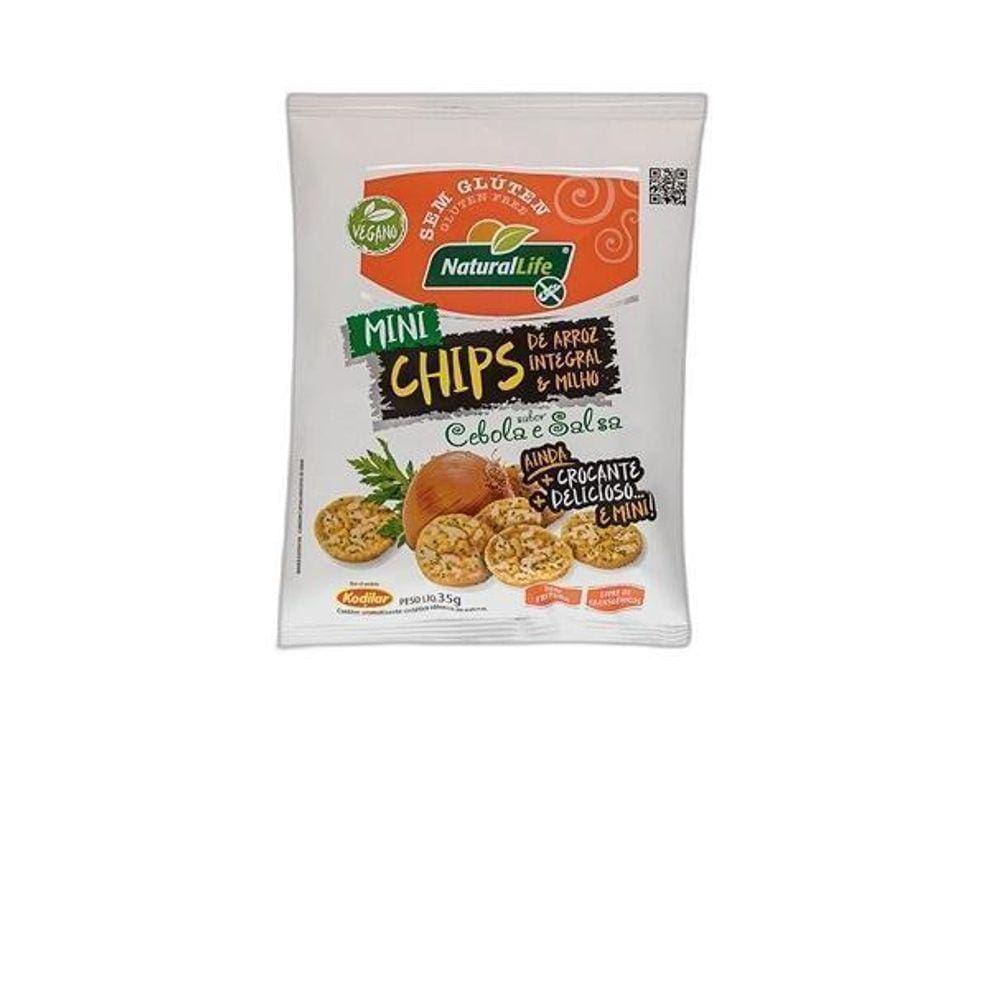 Mini Chips De Arroz Cebola E Salsa 35G, Sem Glúten - Kodilar