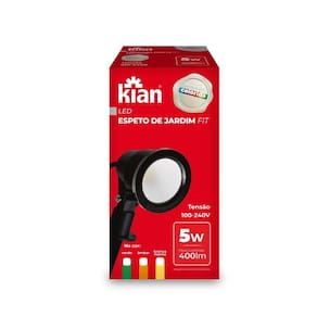 Espeto Led De Jardim 5W Preto Luz Verde - Kian