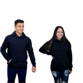 Blusa De Frio Kit Casal Gola Careca Moletom Gola Redonda Casaco De Frio Moderno Veste Bem Cor Preto