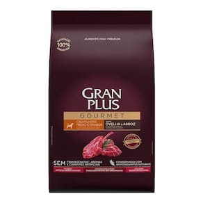 Ração Gran Plus Gourmet Cães Filhotes Porte Médio e Grande Ovelha e Arroz 3kg