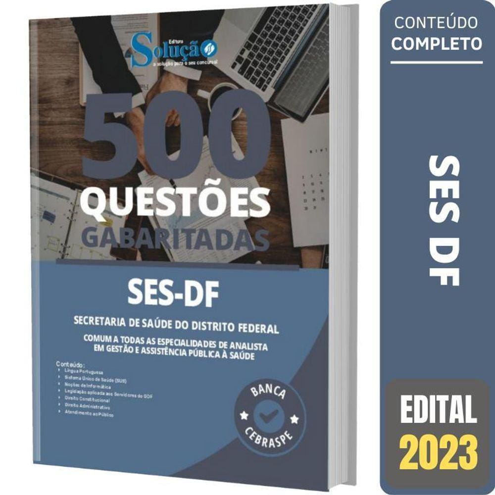 Caderno De Questões Ses-Df - Comum Analista Em Gestão