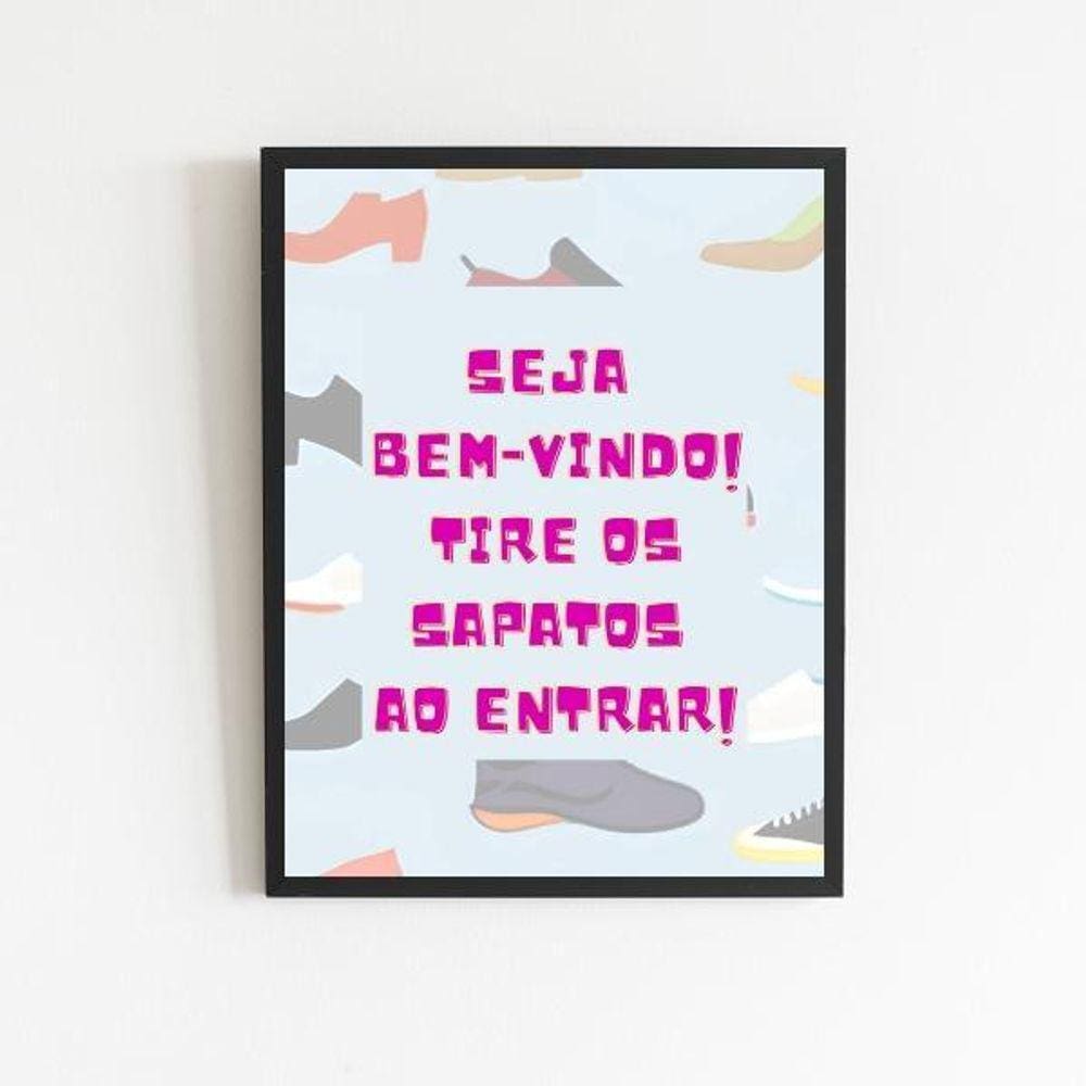 Quadro Decorativo Tire Os Sapatos 45X34Cm - Com Vidro