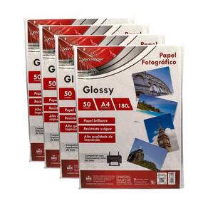Papel Fotográfico A4 Glossy 180G 50 Folhas