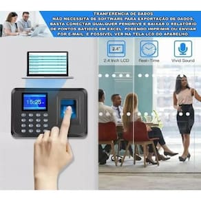 Relógio De Ponto Biométrico Impressão Digital + Pendrive 16G