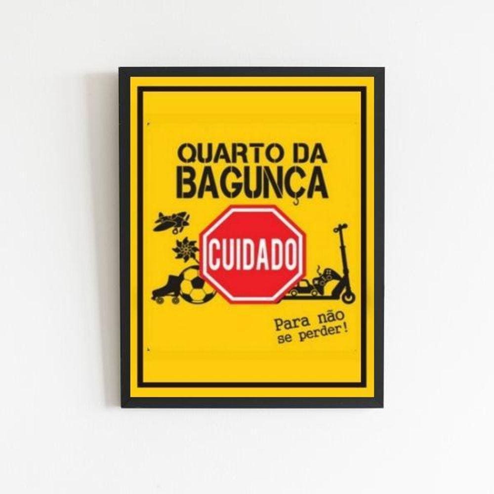 Quadro Placa Quarto Da Bagunça 45X34Cm Branca