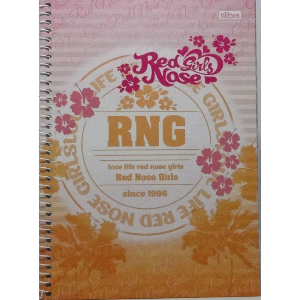 Caderno Universitário Capa Dura 1 Matéria 96 folhas Red Nose Girls Tilibra
