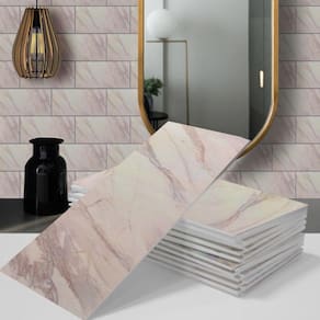 Kit 6 Placa Adesiva Parede Painel Vinílico Mármore 30x60cm