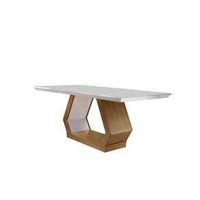 Mesa 180cm Tampo MDF Canto Reto Rubi Rufato Imbuia/Off White