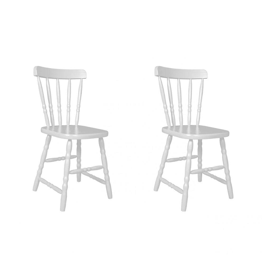 Conjunto 2 Cadeiras Madeira Maciça Country Ecomóveis Branco