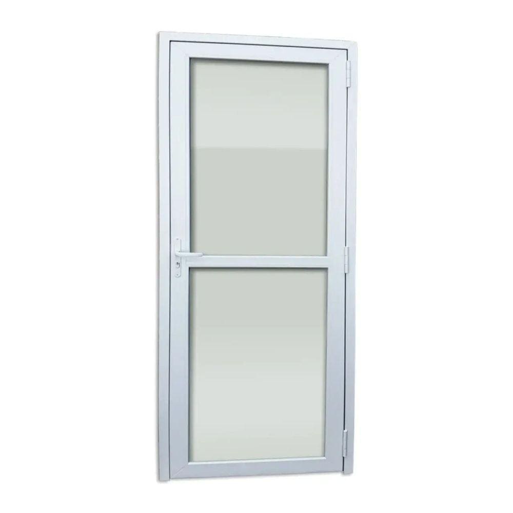 Porta de PVC 216x90cm Com 2 vidros inferior temperado ITEC Brimak Branco