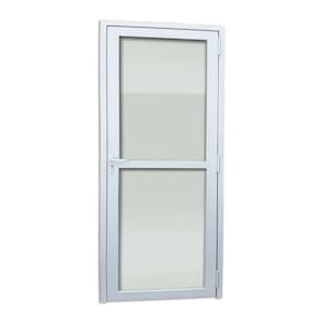 Porta de PVC 216x90cm Com 2 vidros  inferior temperado ITEC Brimak Branco